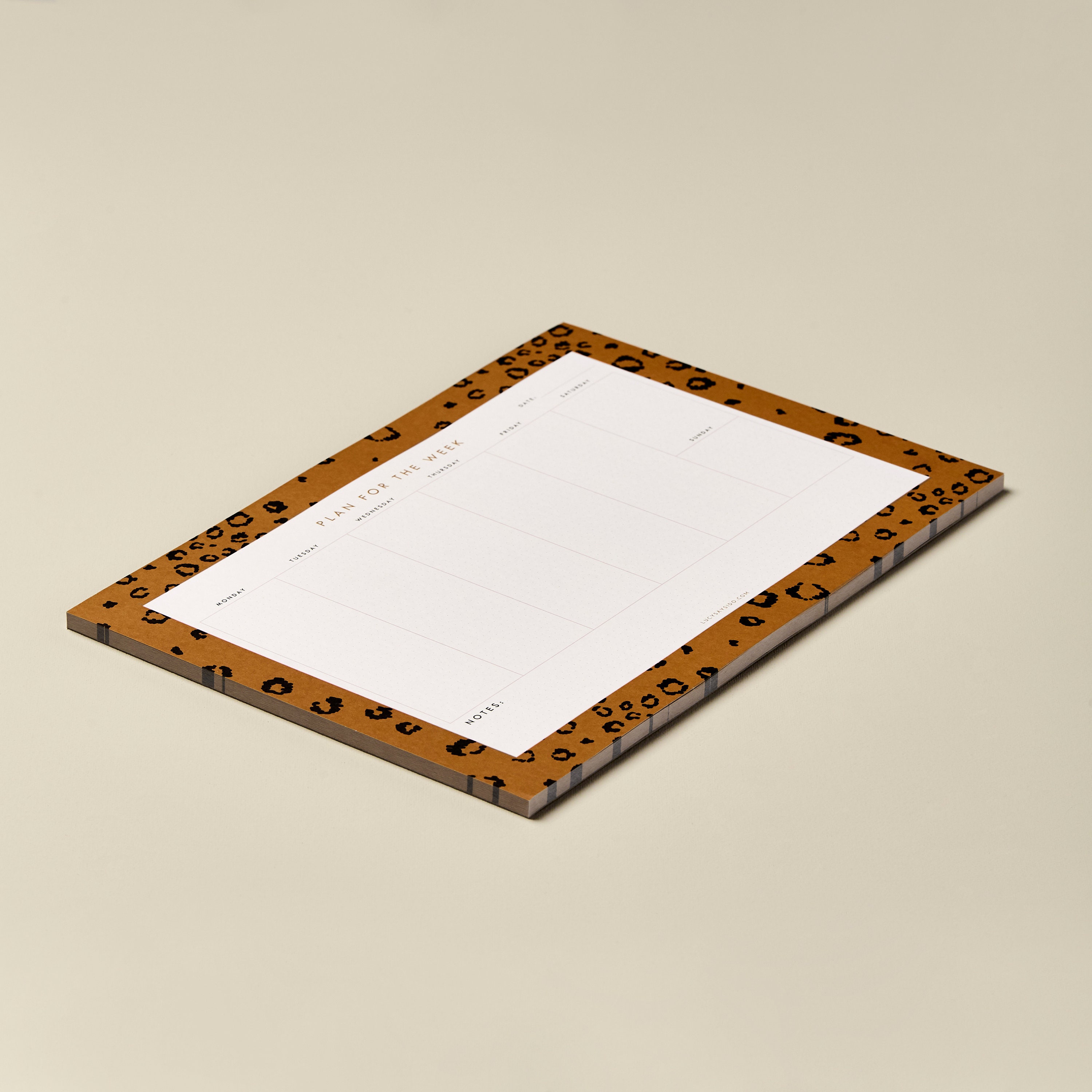 A4 Weekly Planner Desk Pad, Mustard Leopard Animal Print to Do List ...