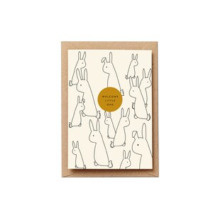 Welcome little one baby rabbit card