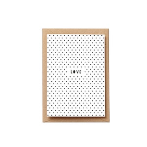 Polka Dot Love Card. Valentines card, anniversary card or wedding day card