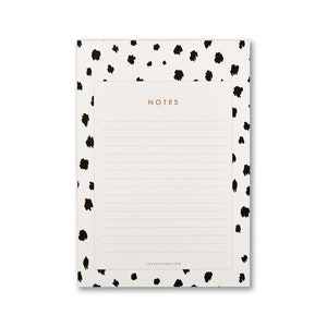 A5 Desk Notepad, Dalmatian Spot - Animal Print Notepad shopping list, office desk pad, stationery gift