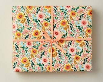 Bright Flowers Gift Wrap Single sided - Birthday Gift Wrap