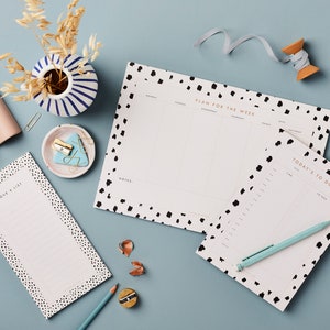 Desktop Stationery Bundle - Your choice of designs - Jotter, A5 Day Planner and A4 Week Planner