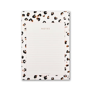 A5 Desk Notepad, Cheetah design - Animal Print Notepad shopping list, office desk pad, stationery gift