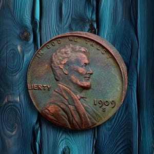 Sällsynt 1909 S Lincoln Dubbelstansad Vetecent Med Felaktigt Strykt Mynt Med Felaktigt Strykt Fel