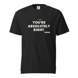 You're Absolutely Right Shirt | Funny AI Chatbot Tee, Sarcastic Developer Gift