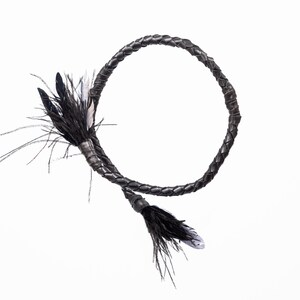 Feather  and Boa Necklace - Statement Avant Garde Jewelry Accessory in Black