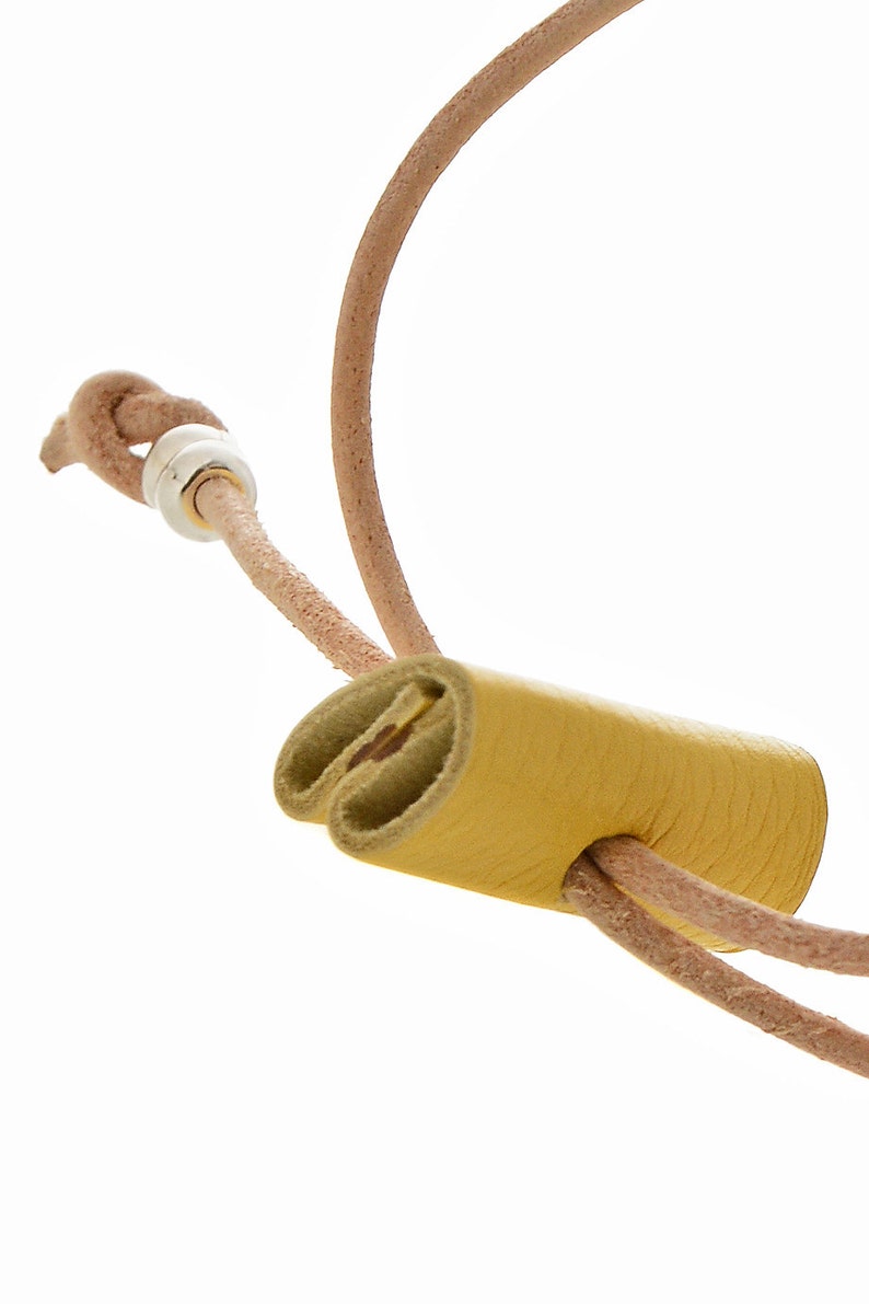 Yellow Leather Bracelet Friendship Bracelet Leather Etsy