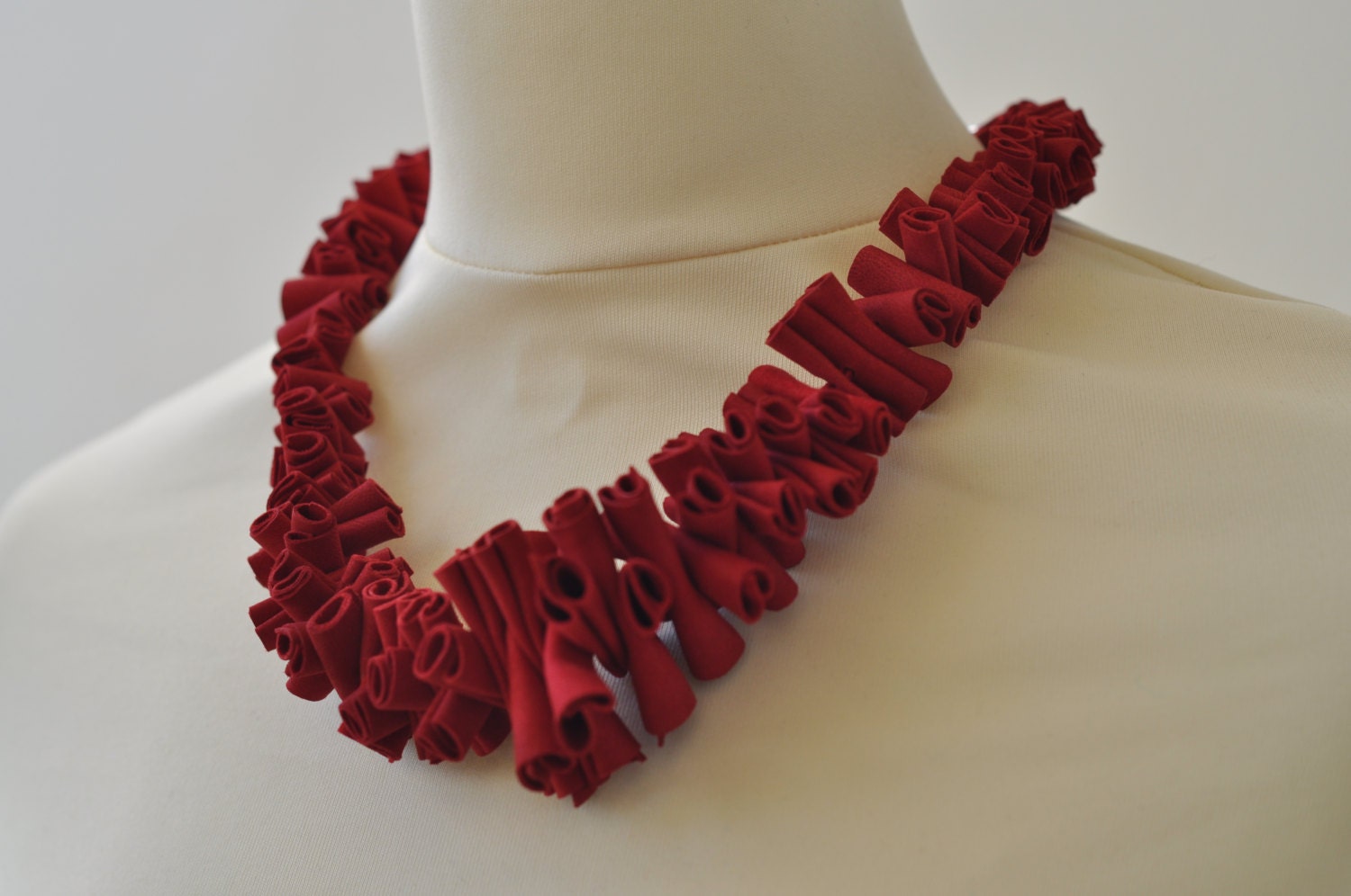 Stunning Necklace Statement Red Leather Necklace - Etsy
