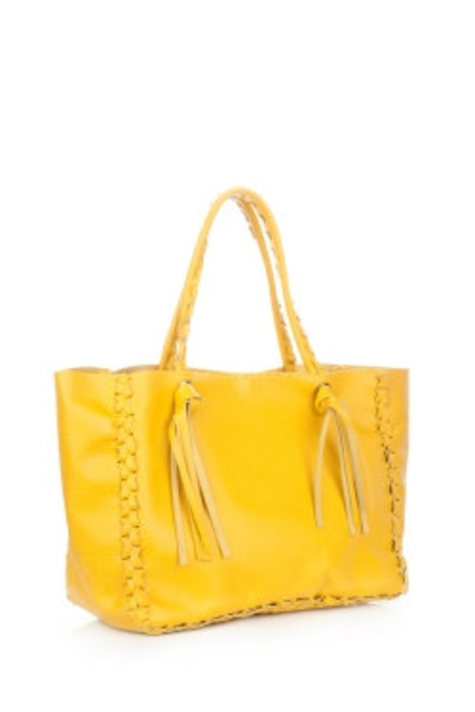 Yellow Tote Bag Italian Leather Every Day Shopping Carrier Etsy