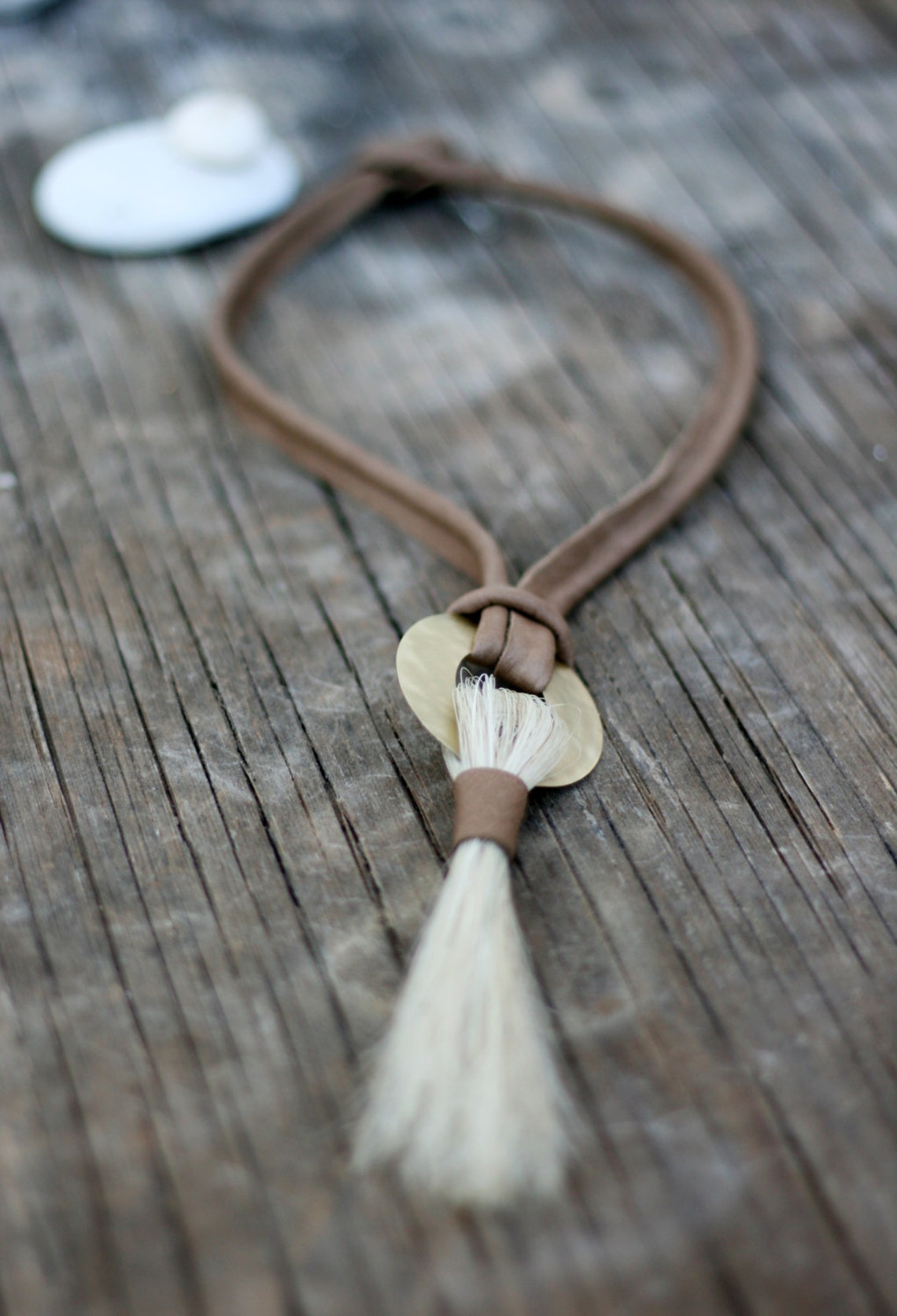 Statement Pendant Necklace Horse Hair Leather Necklace with Etsy