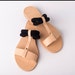 Hydra Slip on Sandals natural color and black ropes - Greek sandals 