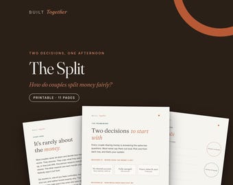 Split Expenses Worksheet for Couples: 50/50 or Proportional Shared Expenses Guide, Moving In Together, Printable PDF