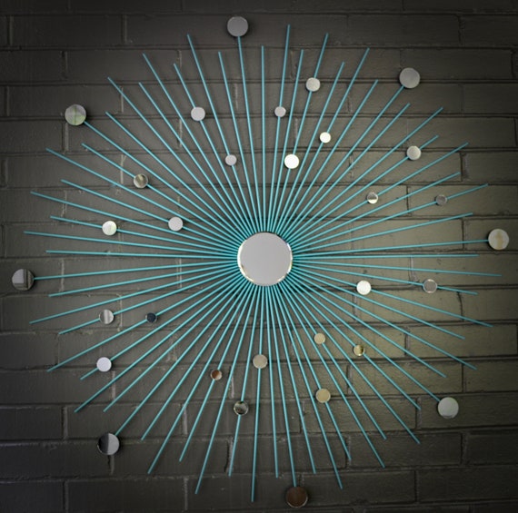 36 Sunburst Sun Mirror Starburst Wall Art Mid Century Modern Handmade Welded Steel Home Decor Interior Metal Sculpture Not Made Of Wood