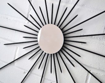 16" Handmade Starburst Sunburst Home Decor Design Hand Welded Steel Retro MidCentury Modern Style Trend Metal Mirror Wall Art Choose Color