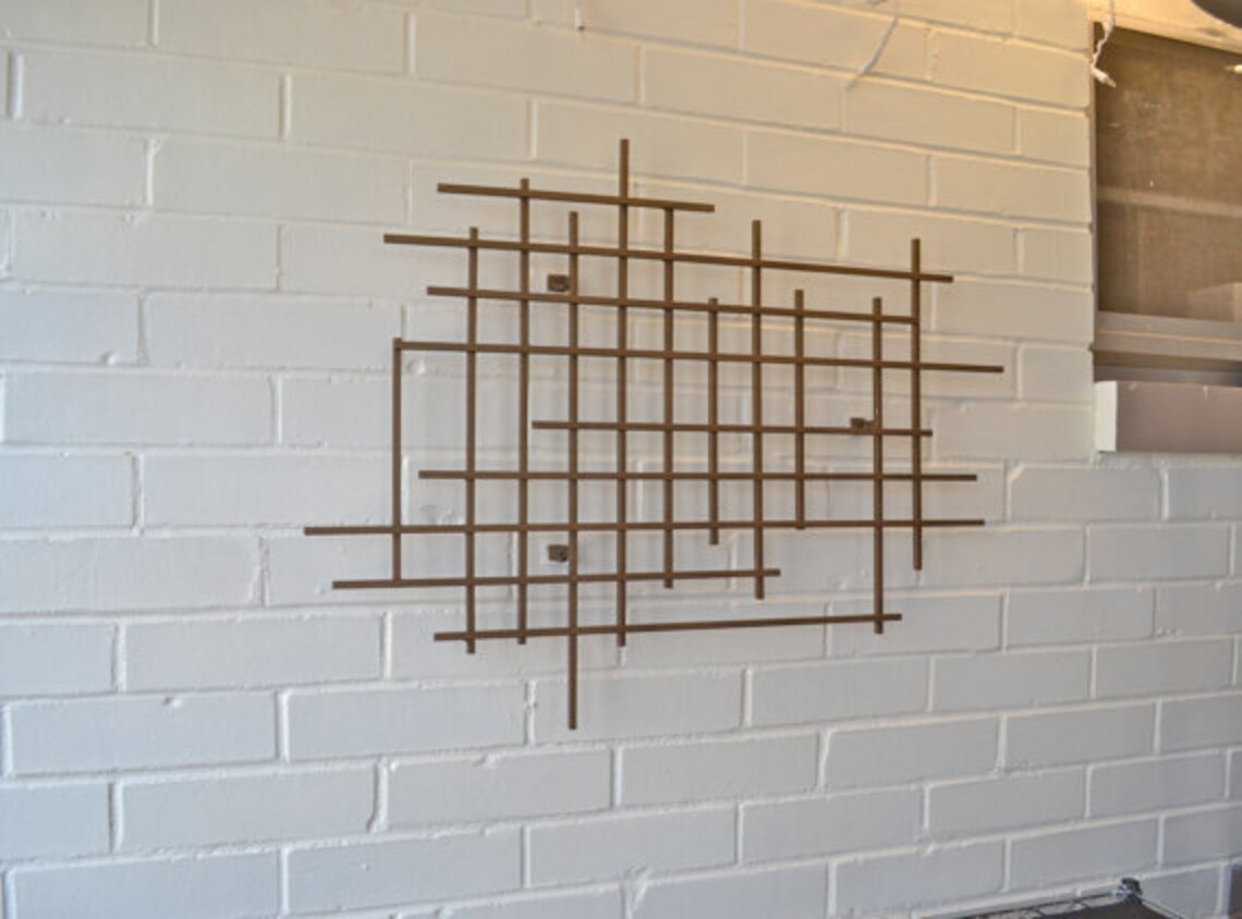 Medium Square Metal Art Sculpture Hand Welded Modern Steel Etsy