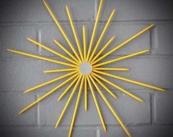 Metal Sunburst Starburst Home Design Decor Hand Welded Steel Retro Eames Era Mid-Century Modern 1960's Style Mirror Wall Art Handmade Mod