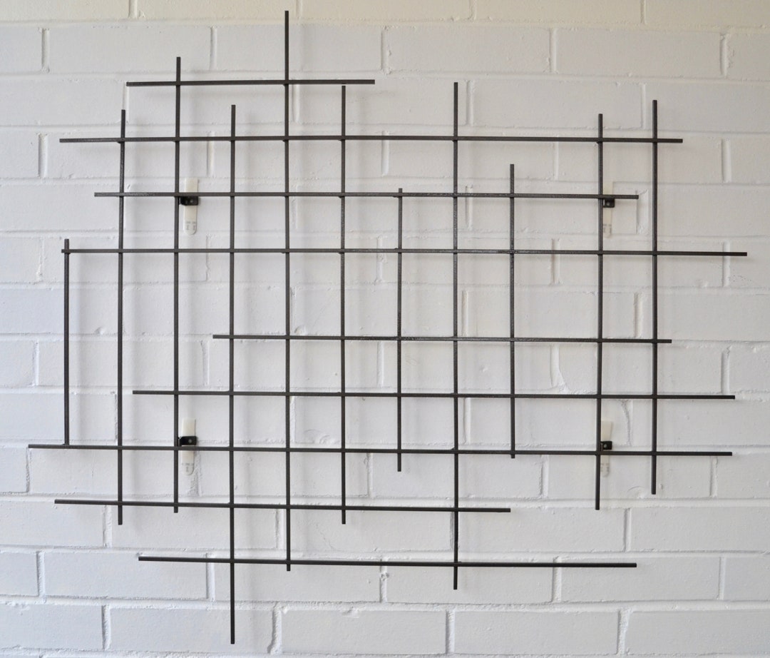 Large Square Metal Art Sculpture Hand Welded Modern Steel Decor