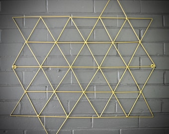 Triangle Art Geometric Steel Metal Wall 3D Decor Modern Art Home Office Commercial Custom Polygon Hot Trend Hand Made Welded Gold Metallic