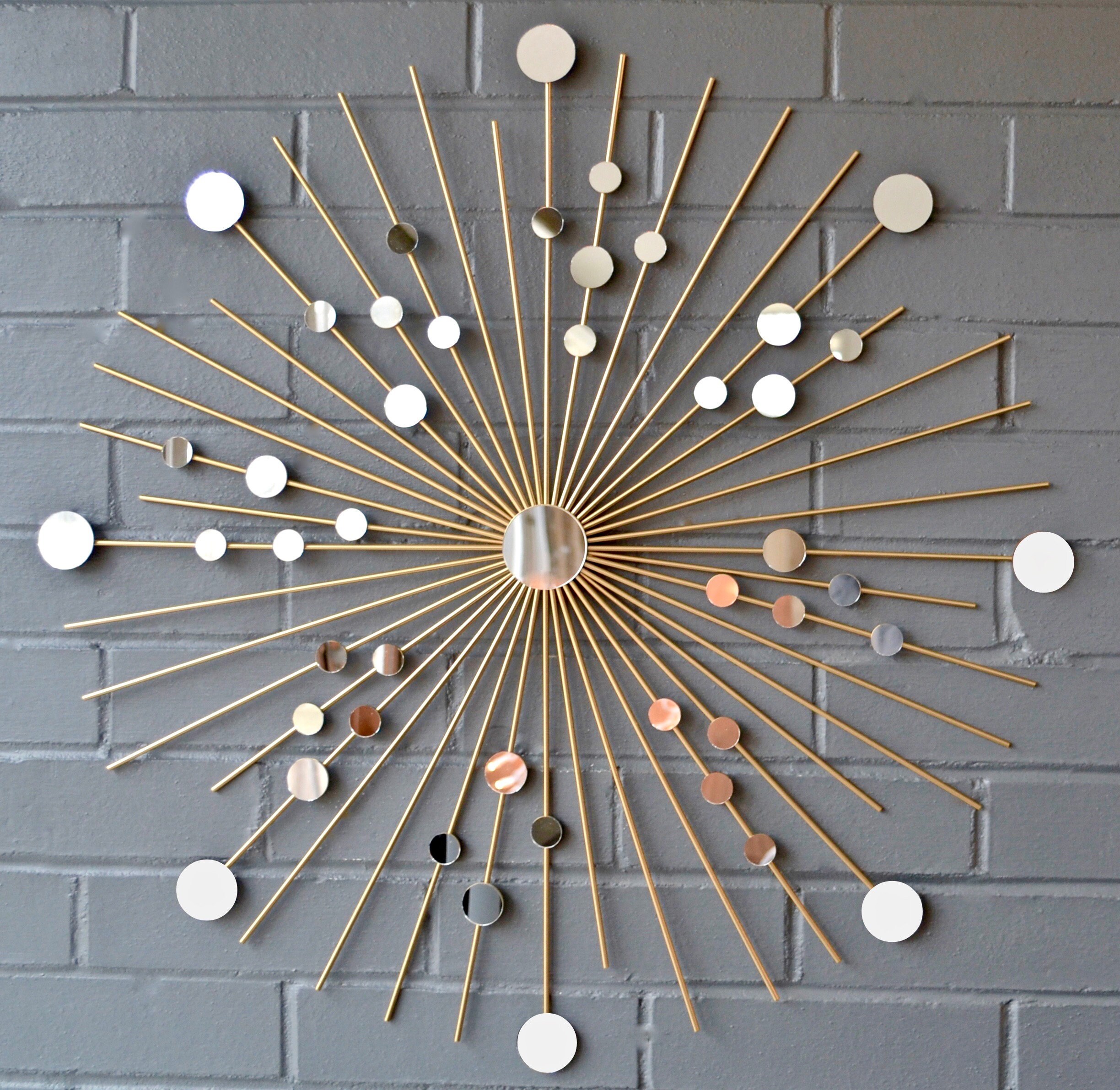 24 Inch Interior Starburst Metal Wall Art Custom Gift Retro Etsy