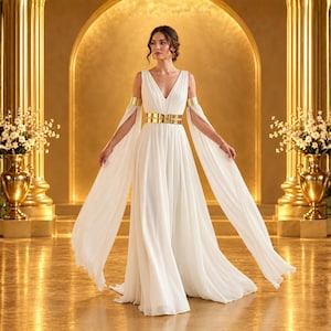 white gold maxi dress and white and gold dress meme