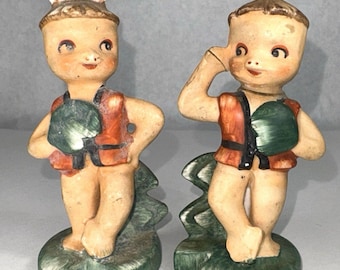 MCM Kappa Pixie Water Sprite Salt & Pepper Shakers Kitsch Set Rare