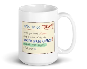Creative To Do List Mug | Arts To Do Today | Encouragement Gift for Artists, Writers and Creative Friends
