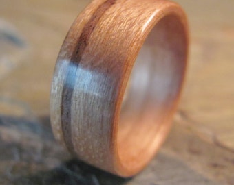 Bentwood Cherry Ring with Walnut Inlay