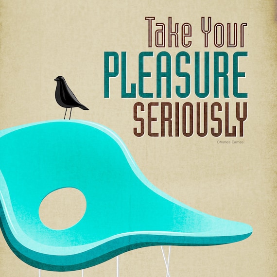Eames La Chaise Lounge Chair And House Bird Print Retro Home Etsy