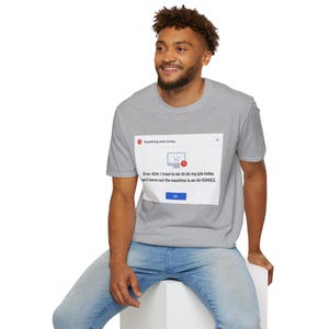 Funny IT shirt, Tech humor Tee, Gift for software engineer, Vintage robot sticker, computer science graduate