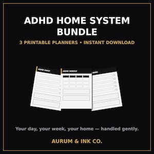 ADHD Planner Bundle Printable, Daily Weekly Cleaning Schedule Pack, Neurodivergent Home Organization System PDF Instant Download