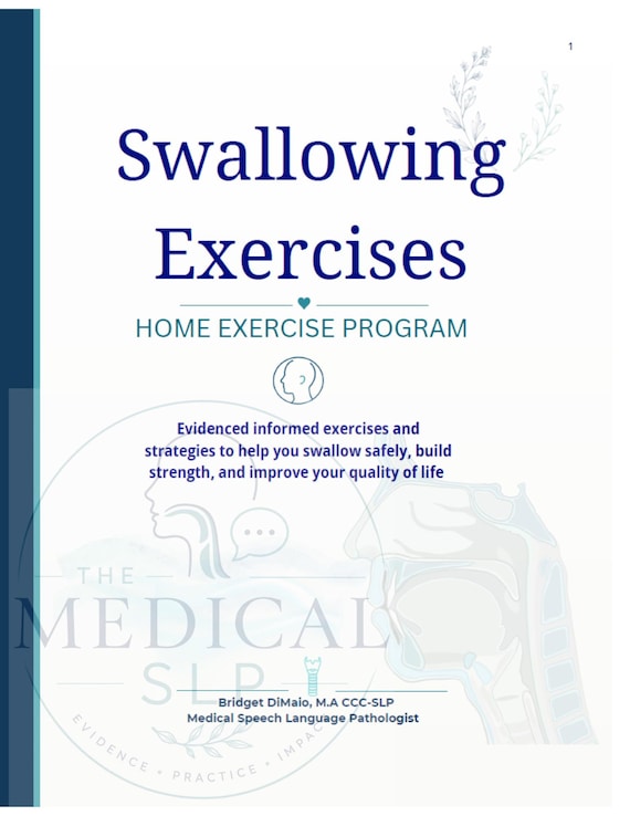 Adult Dysphagia Home Exercise Program | Swallowing Workbook (PDF)