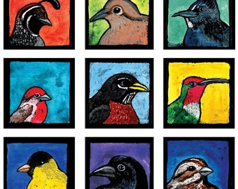 Birds of Northern California Giclee Print - Wall Art