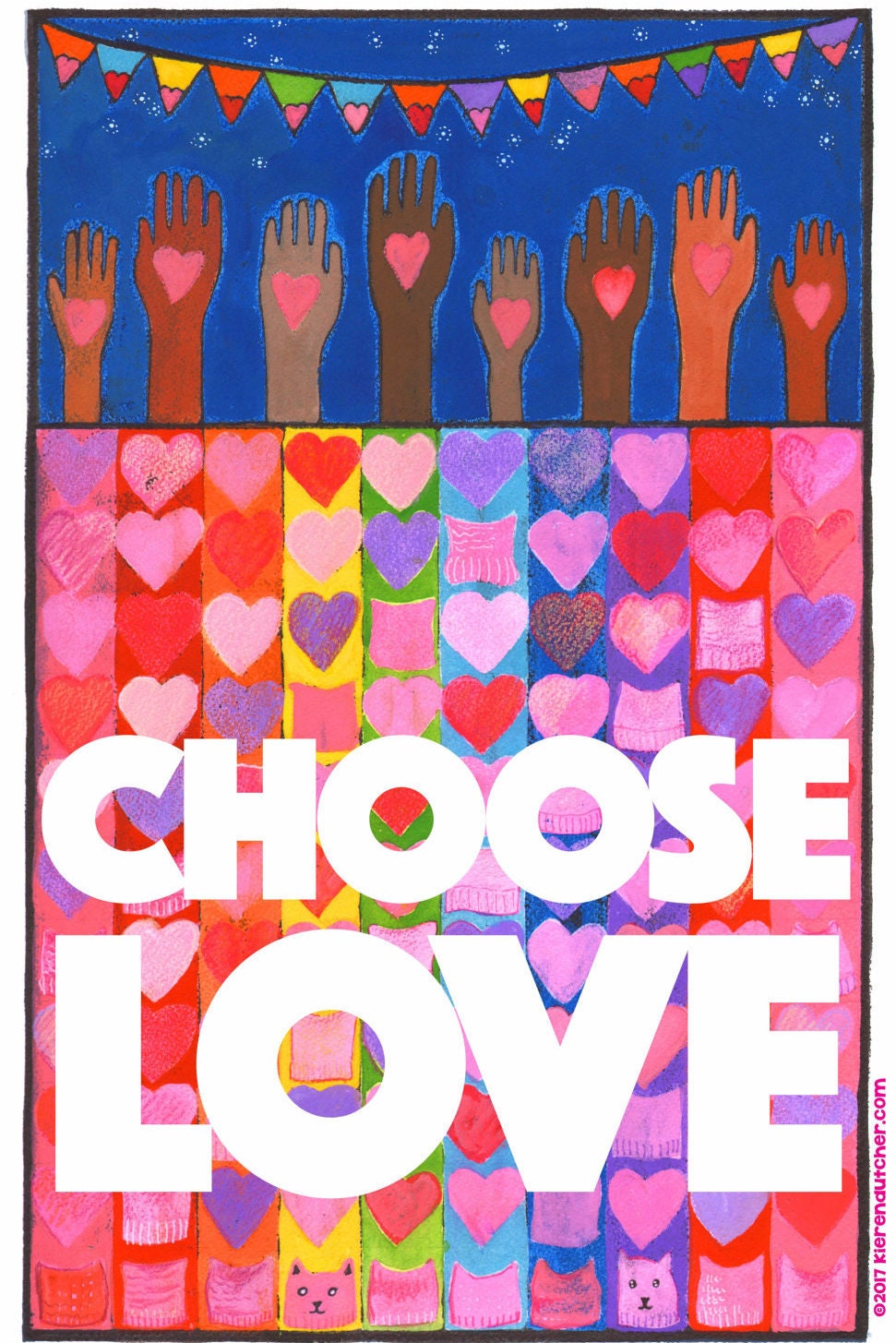 Colorful CHOOSE LOVE Poster Wall Art Print Etsy