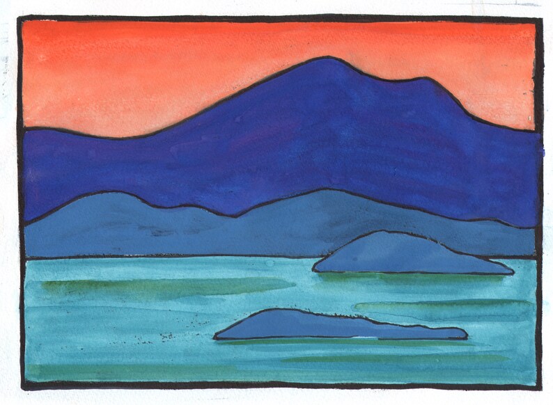 Sunset Over Mount Tamalpais Greeting Card image 1