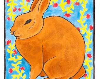 Year of the Rabbit Digital Giclée Wall Art Print-Chinese Zodiac- New year-Home Decor-Kids