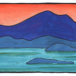 Sunset Over Mount Tam - California Wall Art