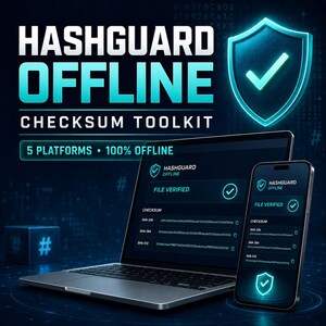 HashGuard Offline v1.0 – File Integrity & Checksum Toolkit | SHA-256 SHA-384 SHA-512 | Offline Security Tool
