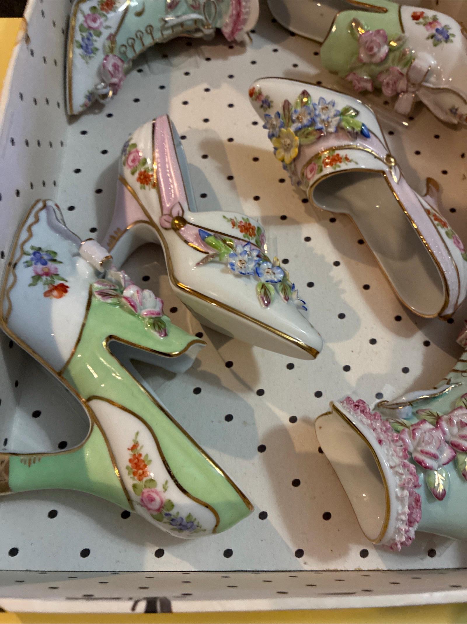 Porcelain High Heel Shoe Figurines - Etsy