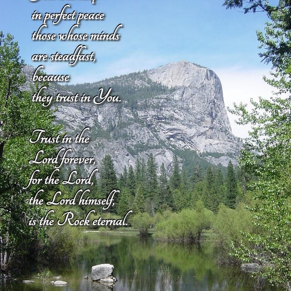 Perfect peace - Scripture Art - choose a size - photo with free shipping - Revelation 7:17 (AMP) or Isaiah 26 3 & 4 (NIV).