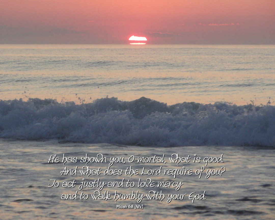 Walk Humbly - Cape Cod Sunrise Scripture Art Micah 6:8 'what Does the ...