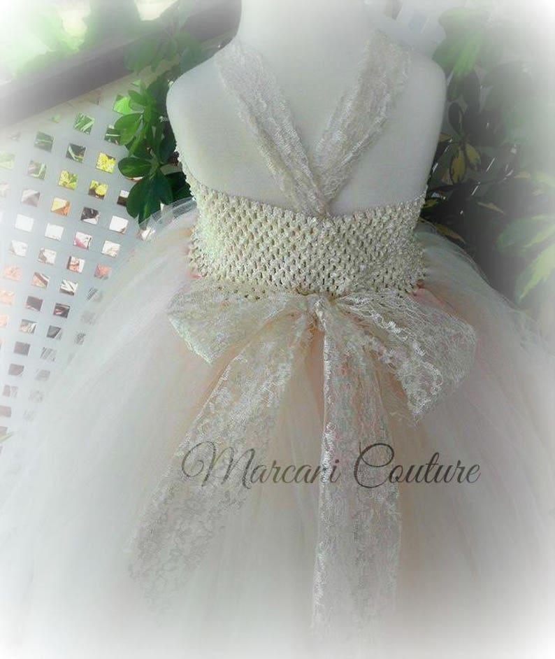 Pageant Dress.Vintage Dress. Flora Sol Gown Vintage Ivory Beige Blush Gown Custom FLOWER GIRL DRESS.Wedding..Junior Bridesmaid Dress