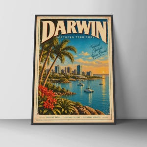 Darwin Australia Retro Poster - Etsy