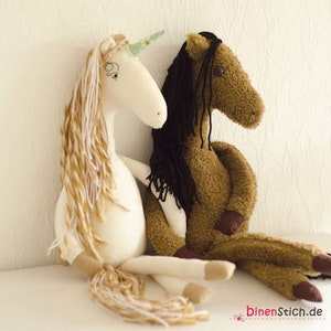 Sewing horse and unicorn: Instructions Eriella and Ella with sewing pattern PDF