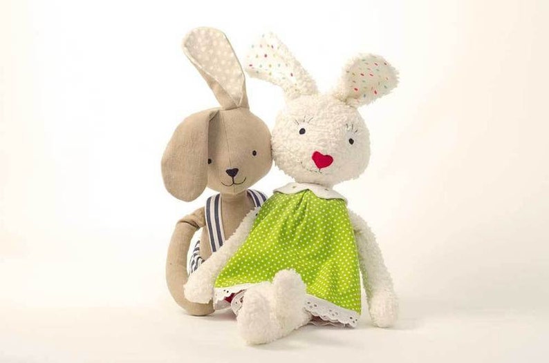 Bunny Pattern PDF: Rabbit Doll Sewing Pattern Hanna & Henry Plush Toy ...