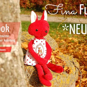 Fina Fuchs sewing PDF pattern, DIY stuffed animal sewing instructions in German, digital A4 instructions for plush toys
