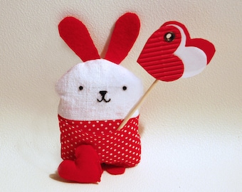 Instructions de couture lapin : e-book lapin avec coeur Saint Valentin