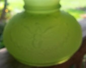 Gorgeous Green Fenton Satin Glass Lampshade with Eagle