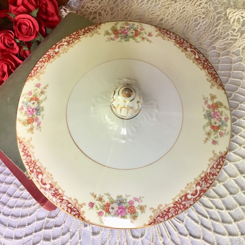 Vintage Noritake Covered Tureen Round Vegetable Bowl Mystery Pattern #205 Weddings Holiday Replacement Free Shipping