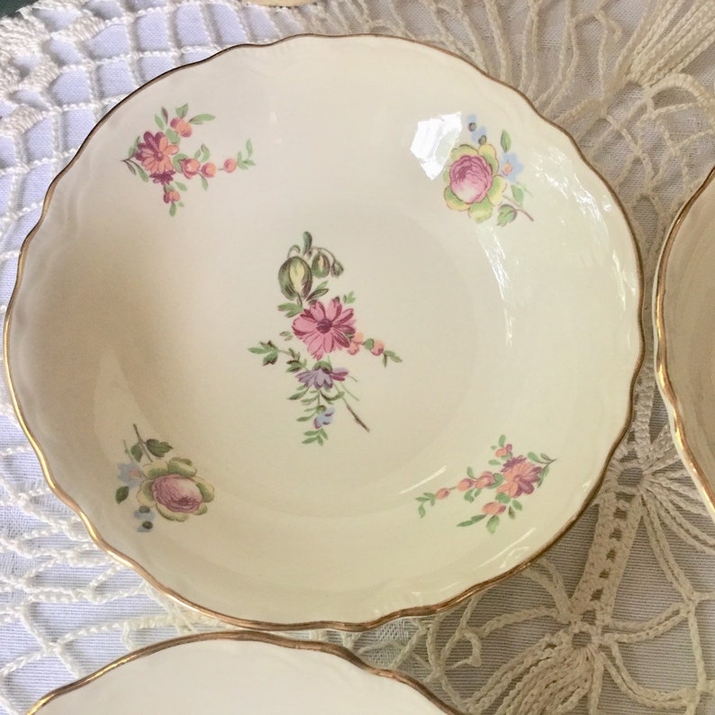 Wedding China Homer Laughlin Household Institute Priscilla Set of 4 Dessert or Fruit Bowls