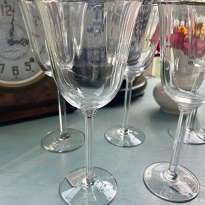 Gorham Crystal  Wine Glasses set of 5 Heather pattern, Wedding Gift